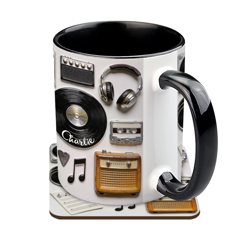 Love Vinyl - Personalized Vinyl Records Accent Mug & Coaster