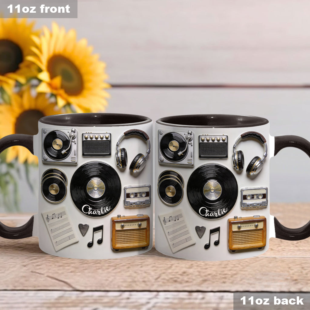 Love Vinyl - Personalized Vinyl Records Accent Mug & Coaster