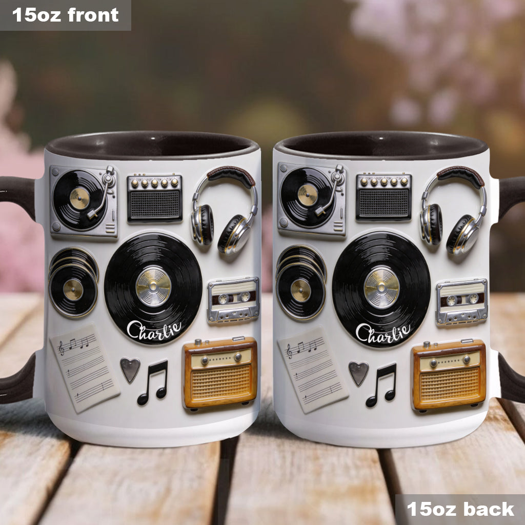 Love Vinyl - Personalized Vinyl Records Accent Mug & Coaster