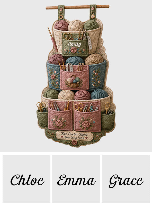 Love Crochet/Knitting - Personalized Crocheting Hanging Organizer