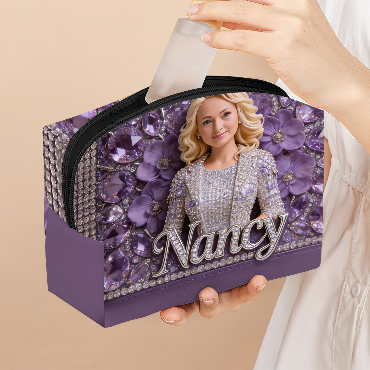 Jedes Foto, Blume - Personalisierte Selbstliebe Kosmetiktasche