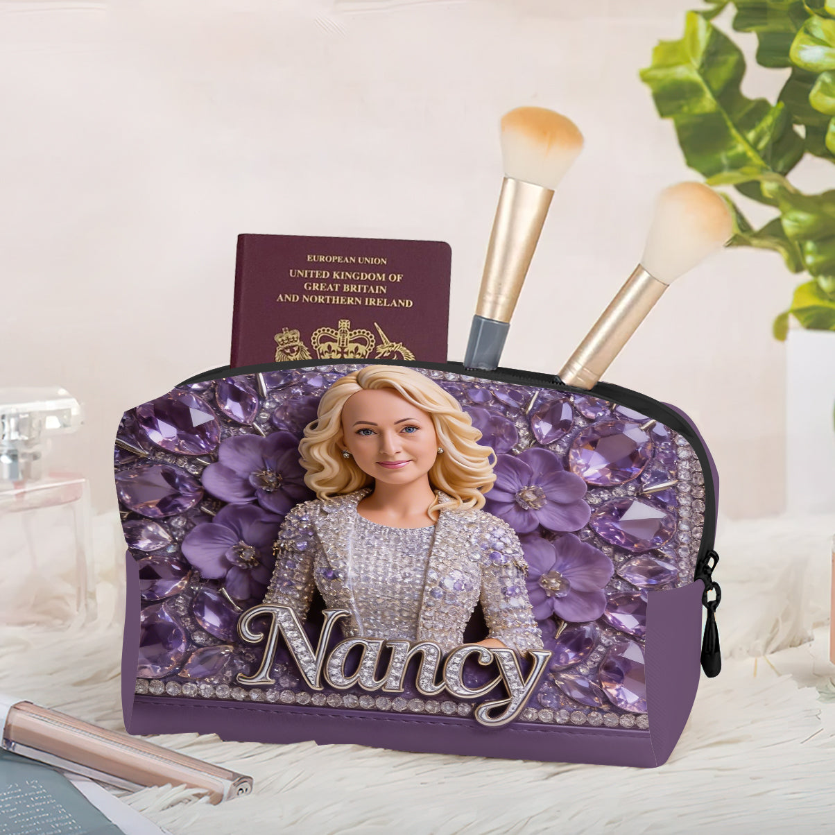 Jedes Foto, Blume - Personalisierte Selbstliebe Kosmetiktasche
