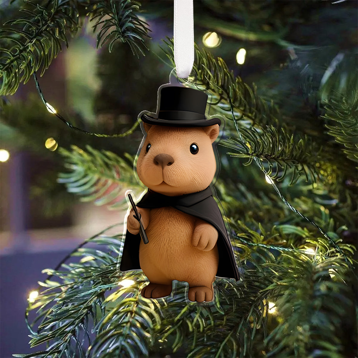 Cute Capybara 2025 Christmas - Personalized Rodent Animals (capybara, beaver, hamster, guinea pig) Folded Advent Calendar With Ornaments