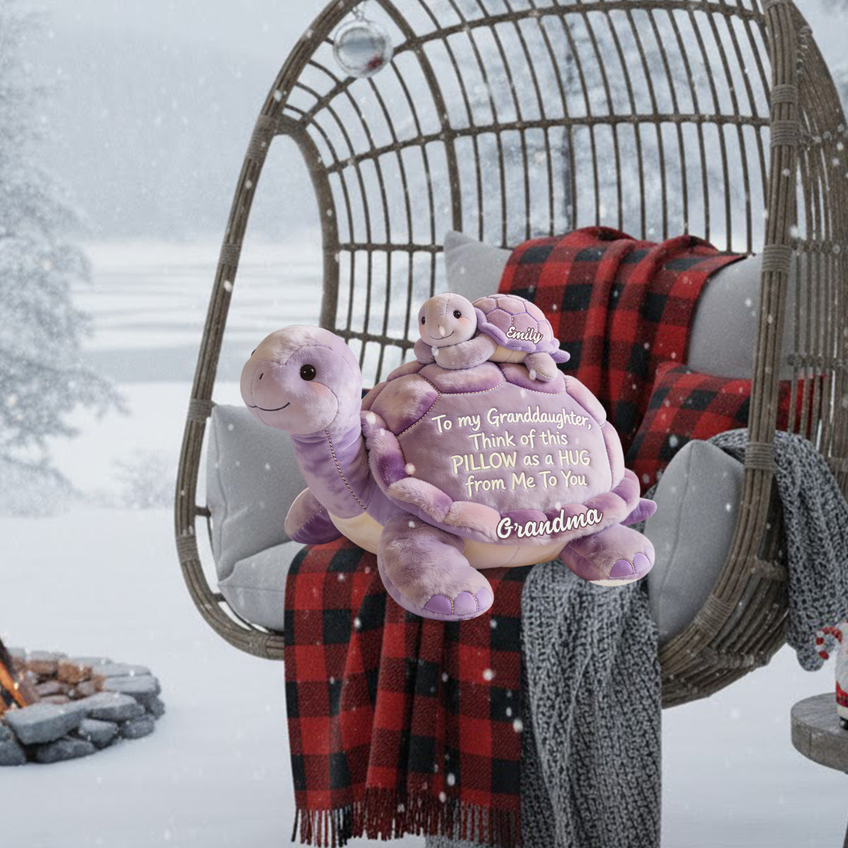 To my Granddaughter - Personalized Kid Faux Fur Shaped Pillow