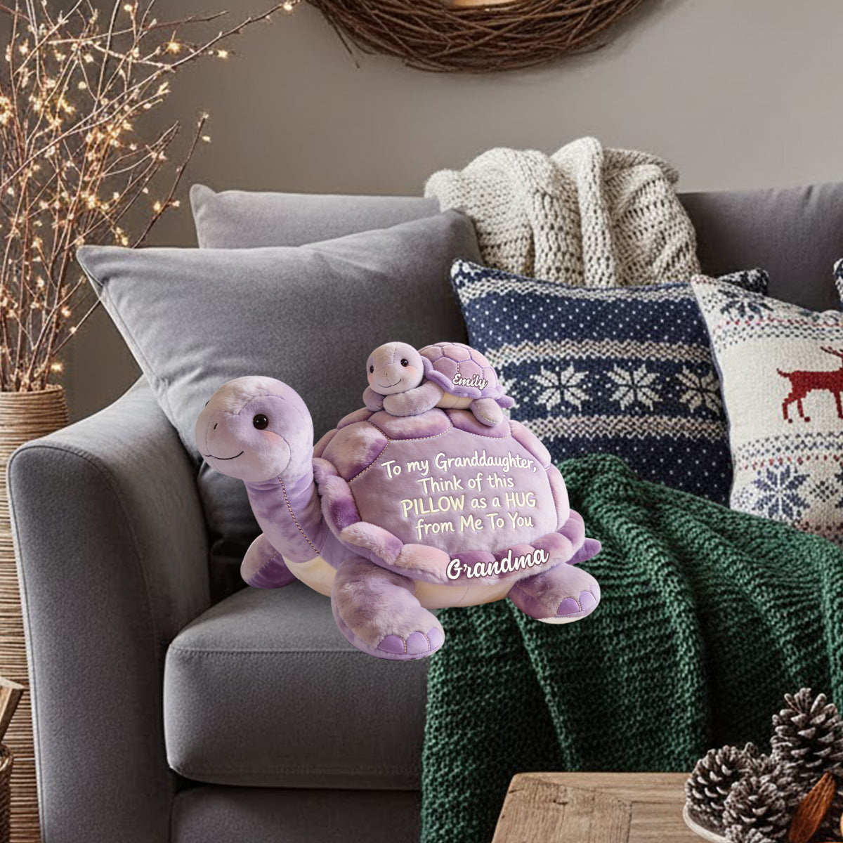 To my Granddaughter - Personalized Kid Faux Fur Shaped Pillow