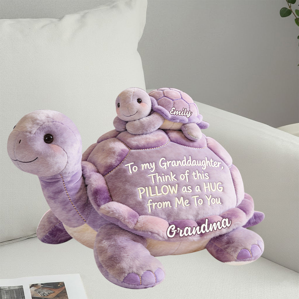 To my Granddaughter - Personalized Kid Faux Fur Shaped Pillow