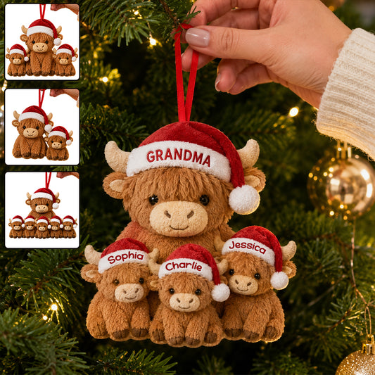 Das beste Weihnachtsgeschenk für Oma/Mama - Personalisierte Highland Cow Plüschornament