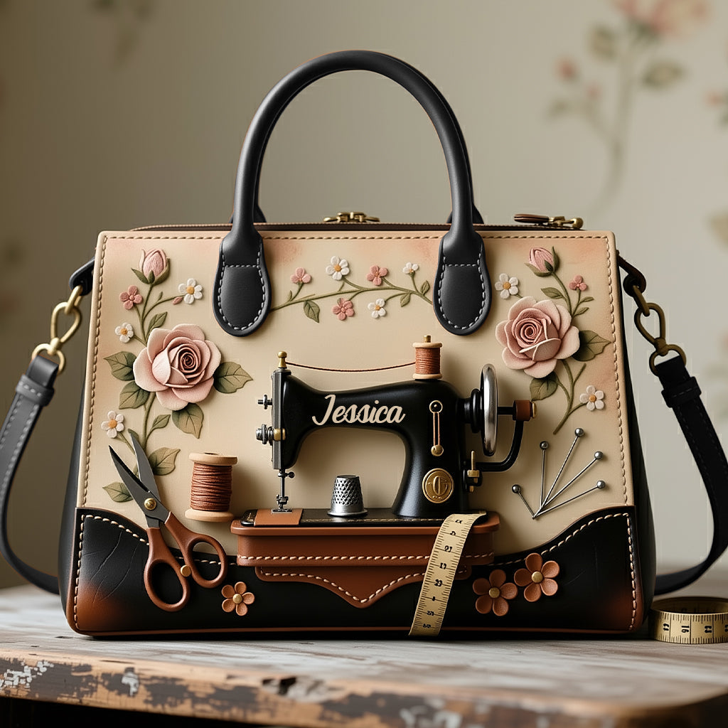 Das perfekte Geschenk für Nähbegeisterte – personalisierte Näh-Lederhandtasche