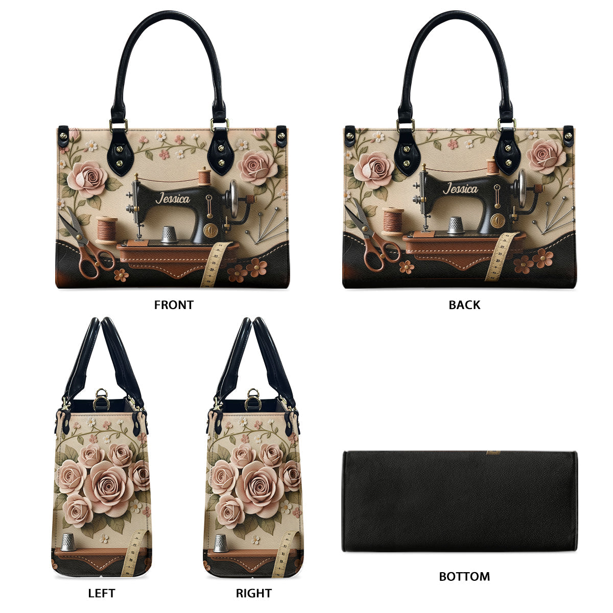 Das perfekte Geschenk für Nähbegeisterte – personalisierte Näh-Lederhandtasche
