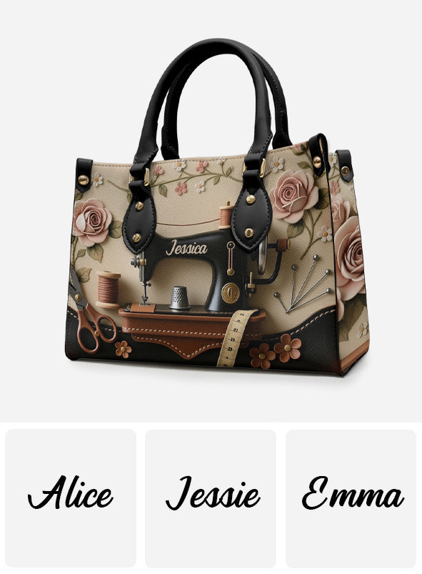Das perfekte Geschenk für Nähbegeisterte – personalisierte Näh-Lederhandtasche