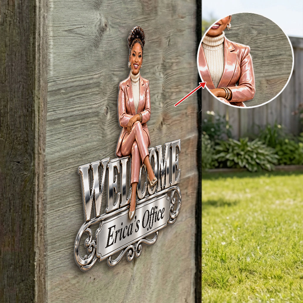 Any Job Office Sign Gift For Colleagues - Personalized Colleague 3D Printed Cut Metal Sign
