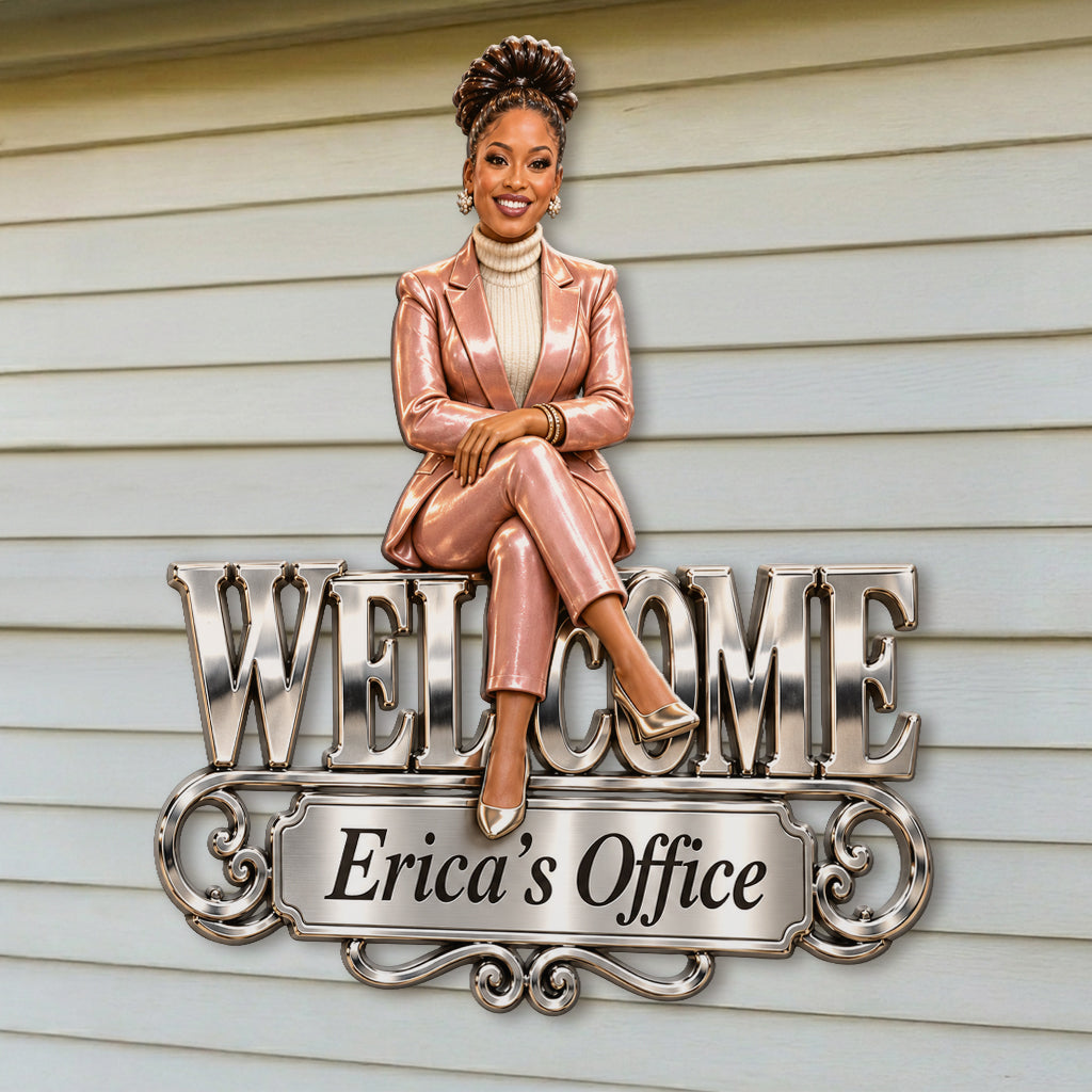 Any Job Office Sign Gift For Colleagues - Personalized Colleague 3D Printed Cut Metal Sign