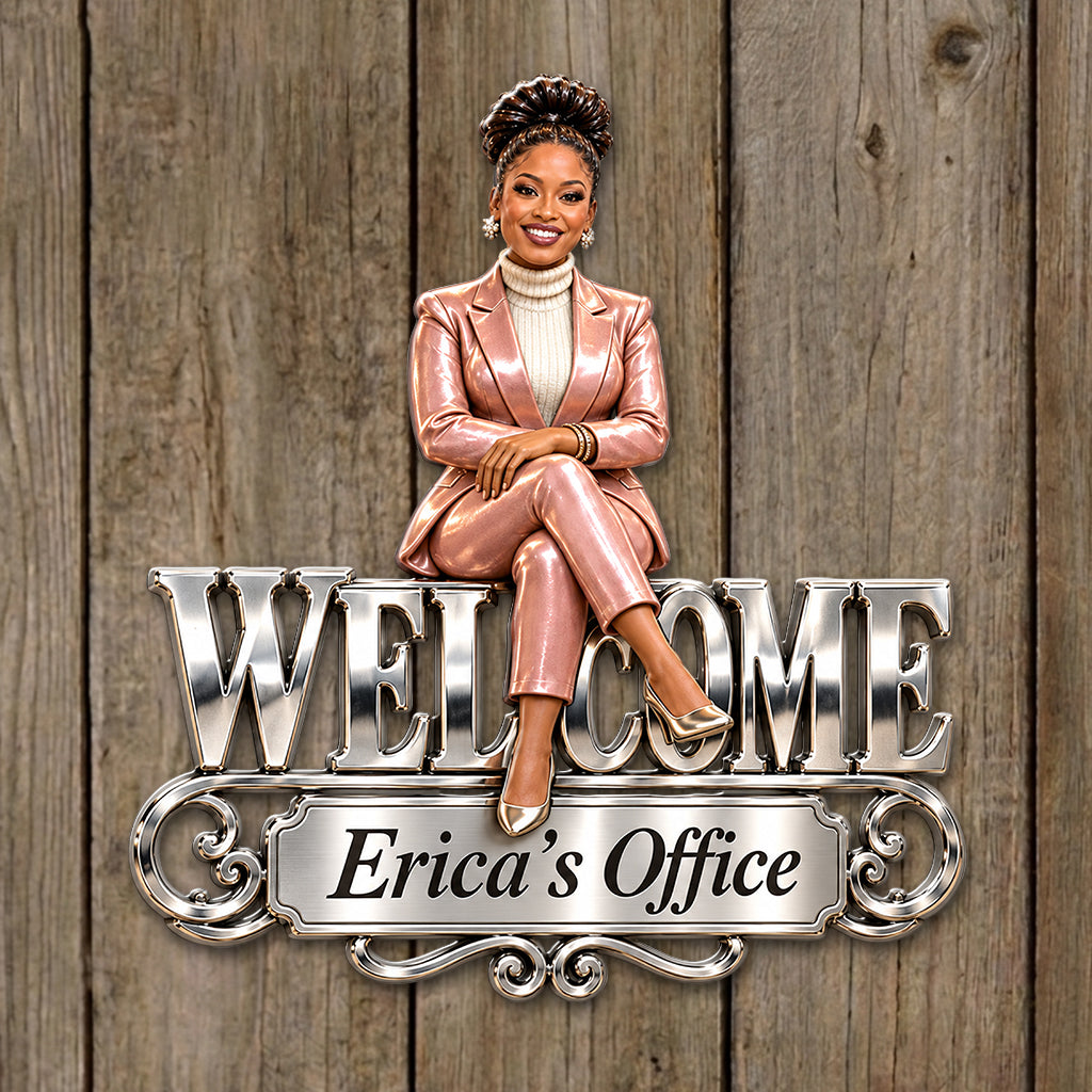 Any Job Office Sign Gift For Colleagues - Personalized Colleague 3D Printed Cut Metal Sign