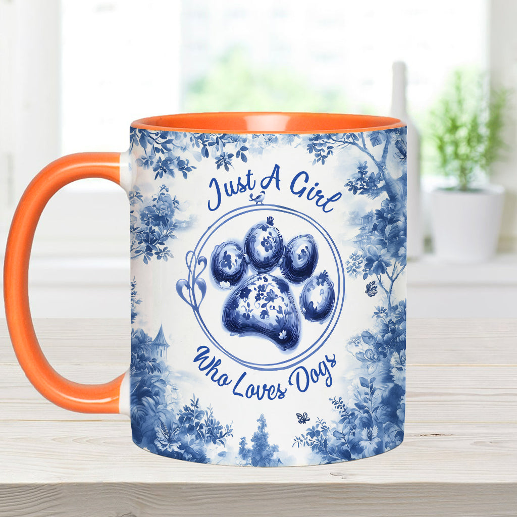 Just A Girl Who Loves Dogs - Personalized Dog Accent Mug