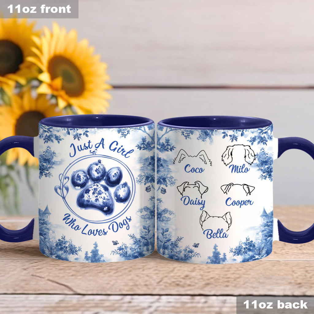 Just A Girl Who Loves Dogs - Personalized Dog Accent Mug