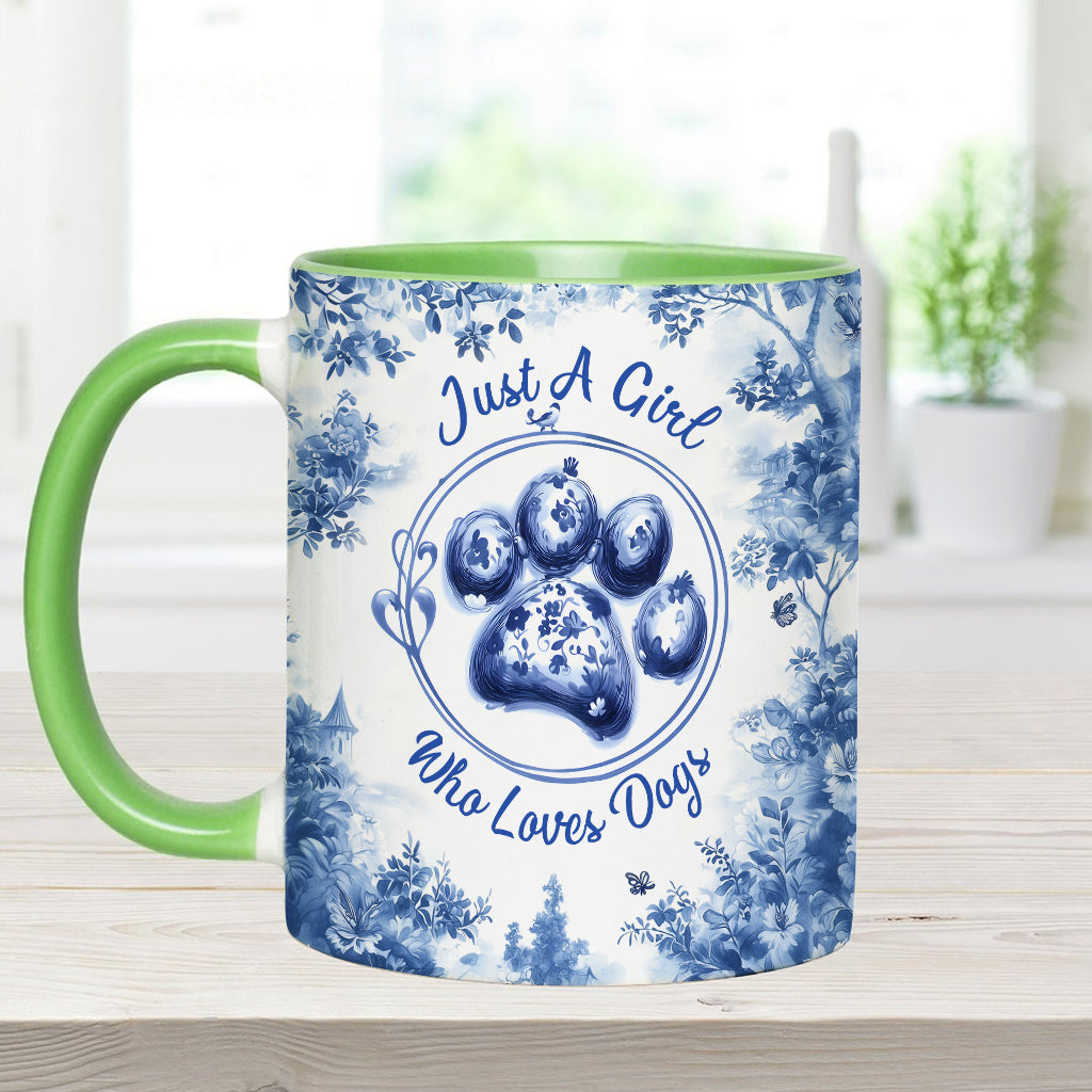 Just A Girl Who Loves Dogs - Personalized Dog Accent Mug