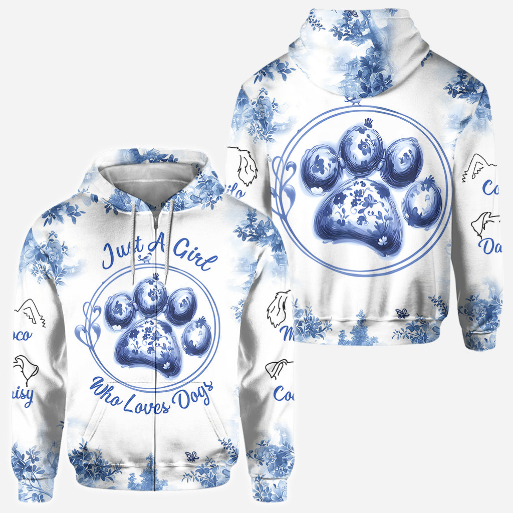 Einfach ein Mädchen, das Hunde liebt – personalisiertes T-Shirt mit Hundemotiv