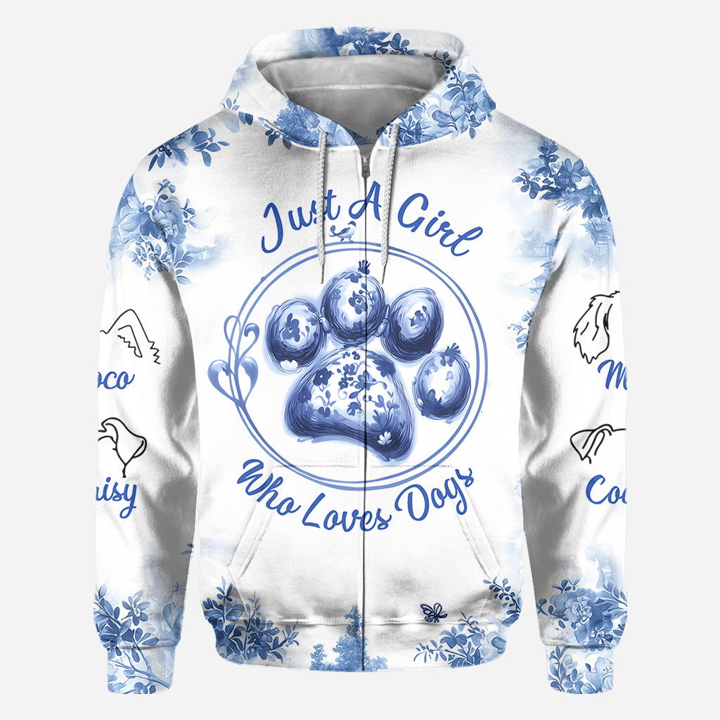 Einfach ein Mädchen, das Hunde liebt – personalisiertes T-Shirt mit Hundemotiv