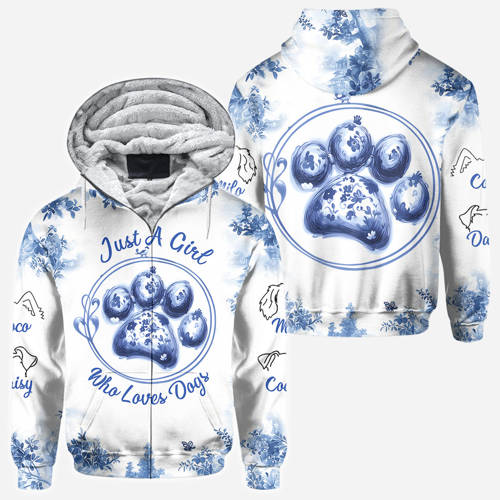 Einfach ein Mädchen, das Hunde liebt – personalisiertes T-Shirt mit Hundemotiv