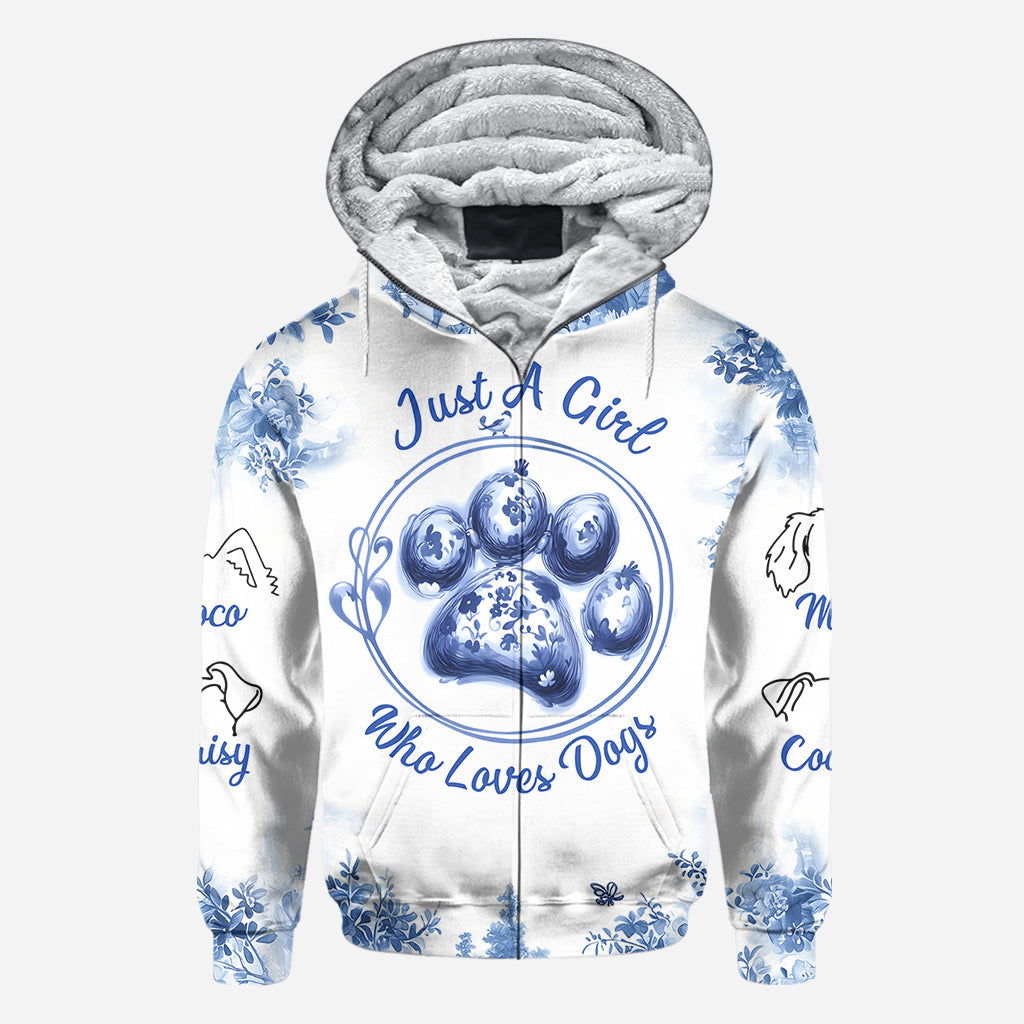 Einfach ein Mädchen, das Hunde liebt – personalisiertes T-Shirt mit Hundemotiv