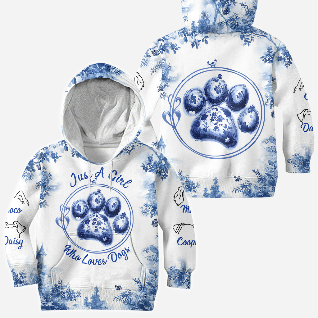 Einfach ein Mädchen, das Hunde liebt – personalisiertes T-Shirt mit Hundemotiv