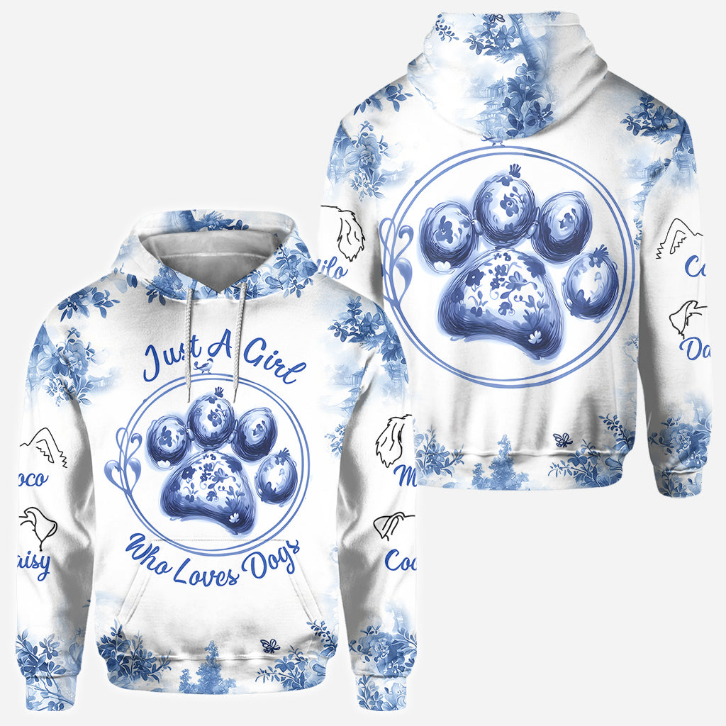 Einfach ein Mädchen, das Hunde liebt – personalisiertes T-Shirt mit Hundemotiv