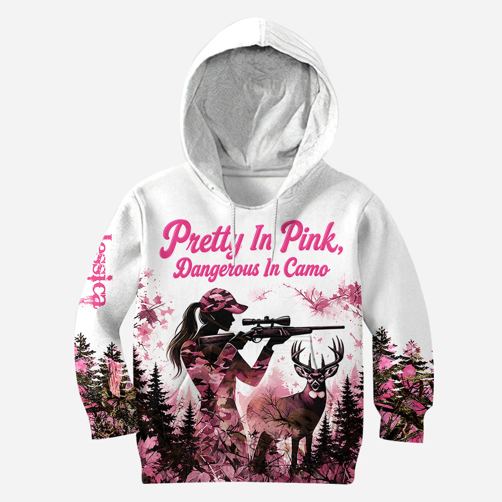Pretty In Pink Dangerous In Camo - Personalized Hunting Hoodie and Leggings