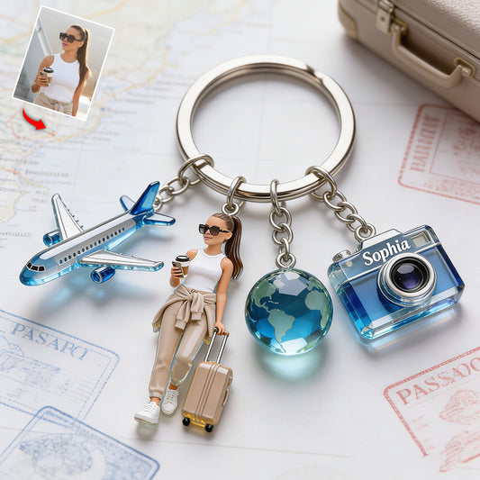 Individuelles Foto - Personalisierter Premium Schlüsselanhänger mit Charms