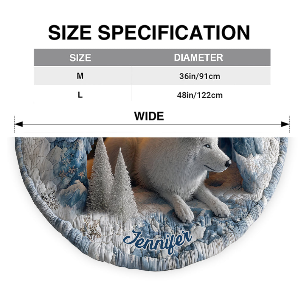 Winterwolf – Personalisierter Baumrock in Wolfsform