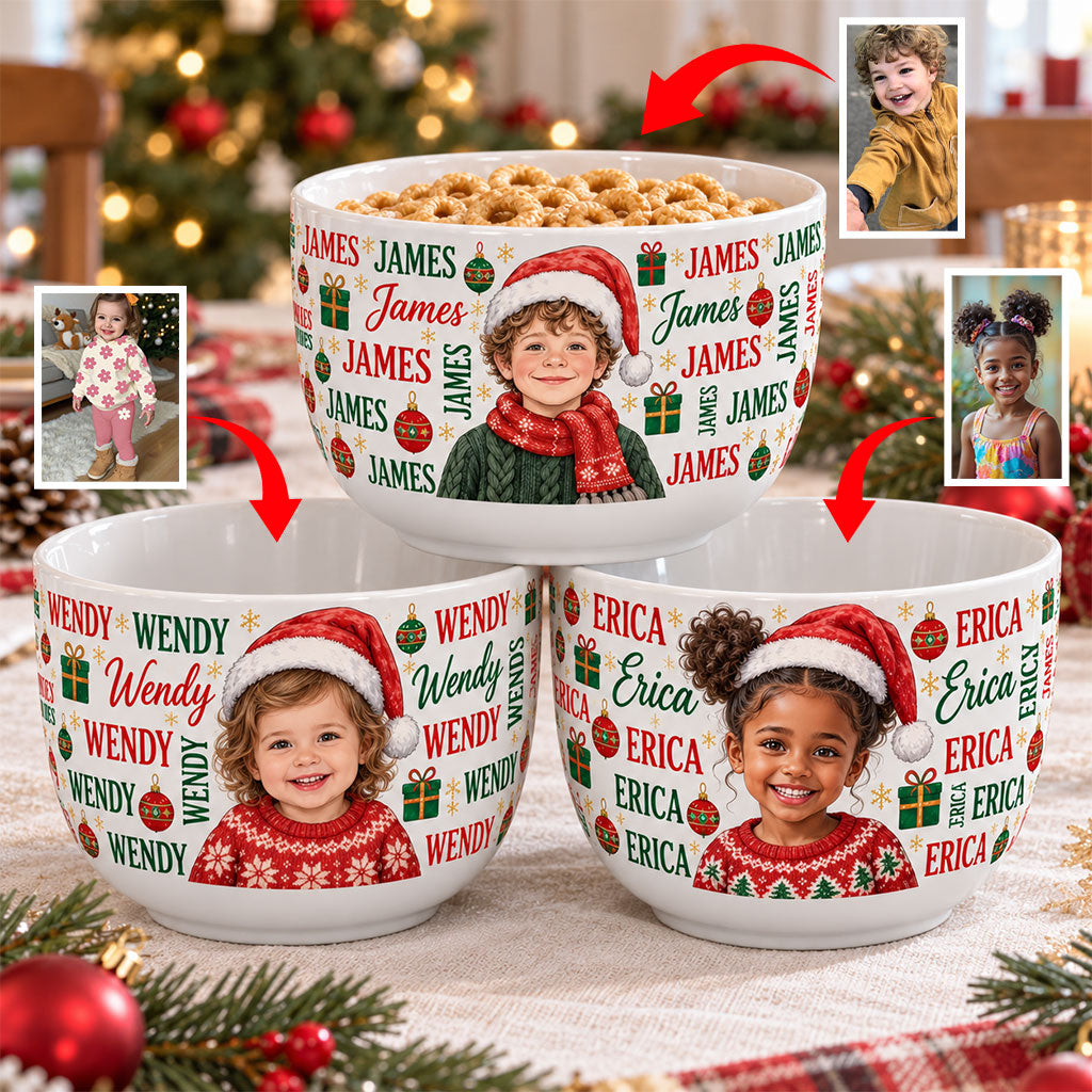 Wunderschöner Weihnachts-Cerealien-Schalen-Geschenk für Kinder - Personalisierte Keramikschale