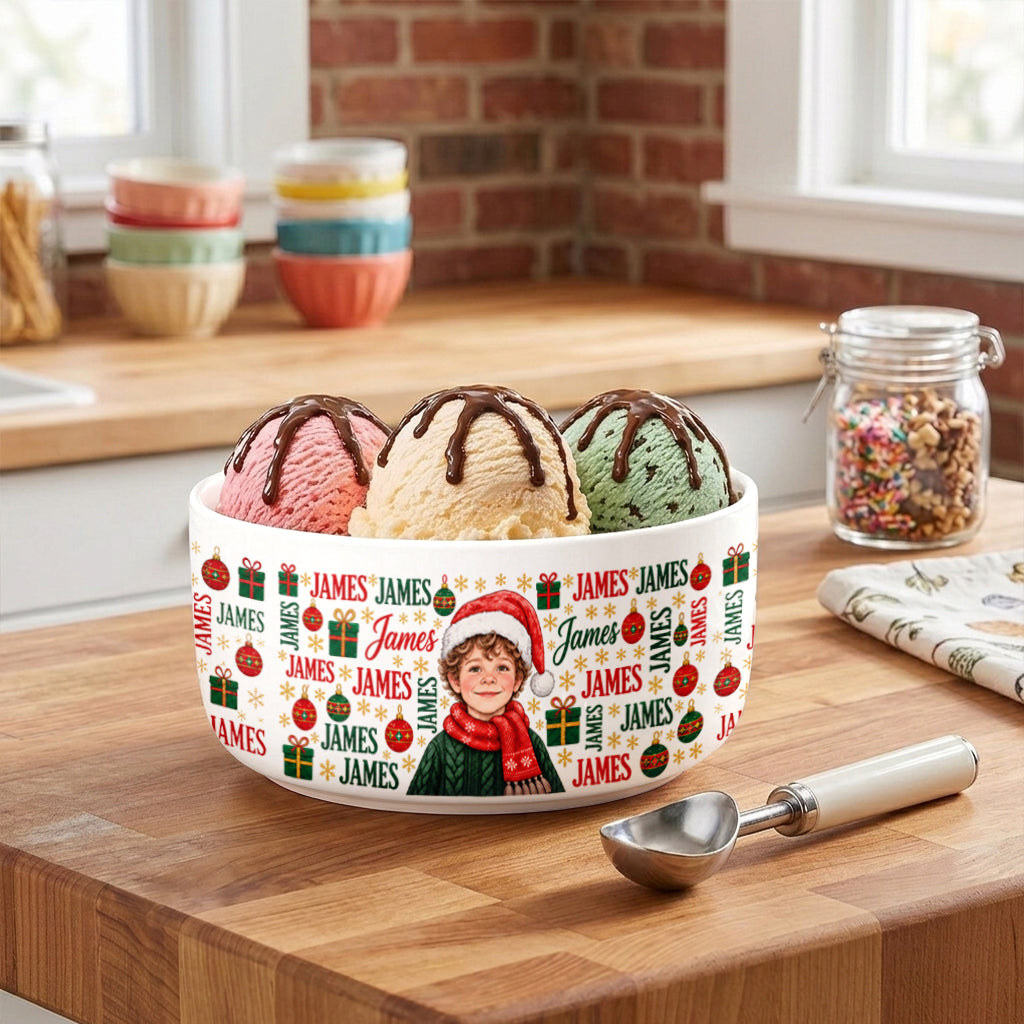Wunderschöner Weihnachts-Cerealien-Schalen-Geschenk für Kinder - Personalisierte Keramikschale