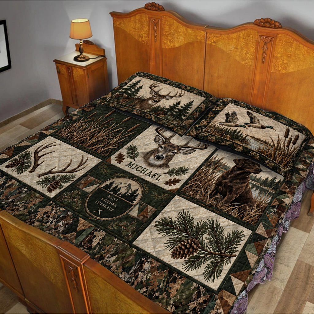 Love Hunting - Personalized Hunting Quilt Set