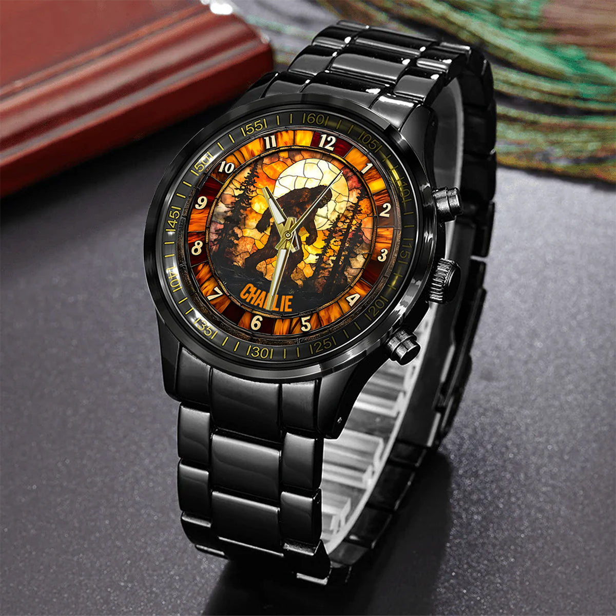 Sasquatch - Personalisierte Camping-Handuhr