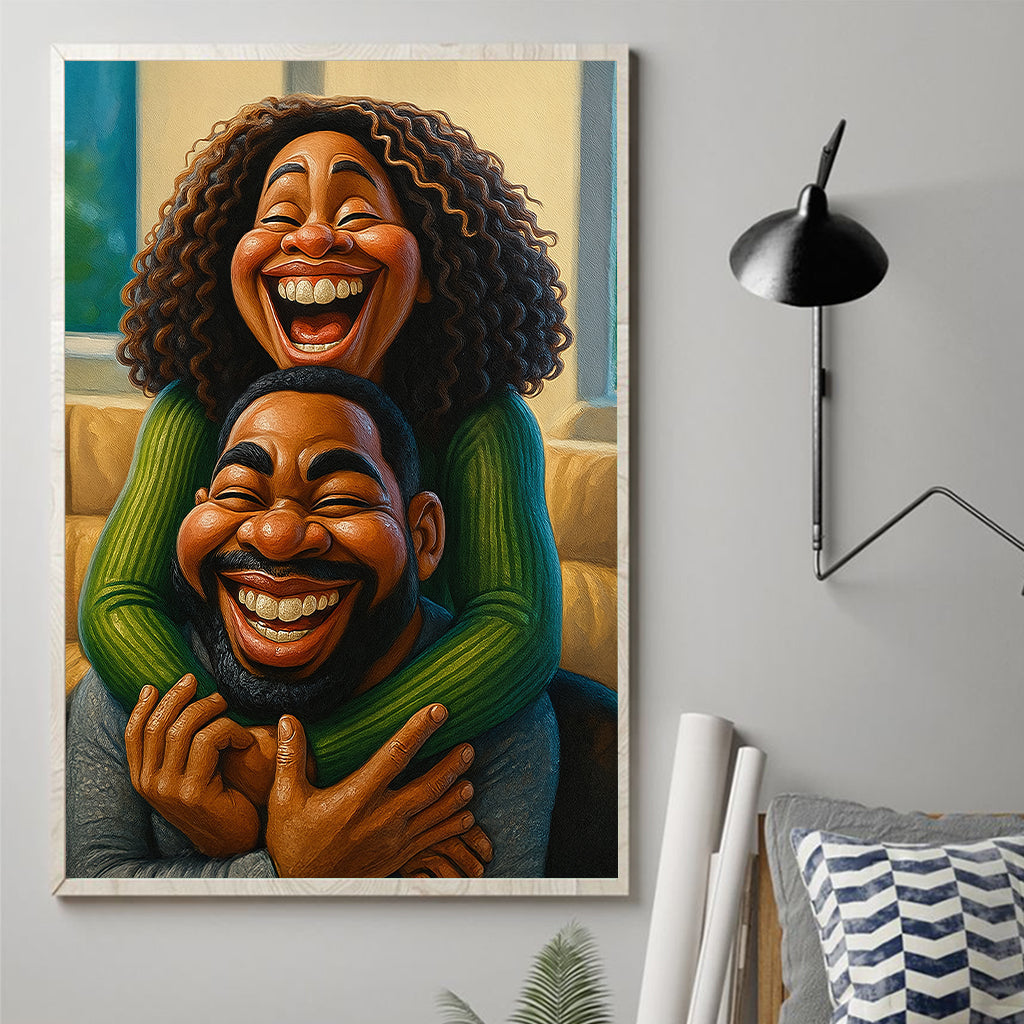 Lustiges Geschenk im cartoonhaften, übertriebenen Maskottchen-Stil – personalisierte Leinwand und Poster