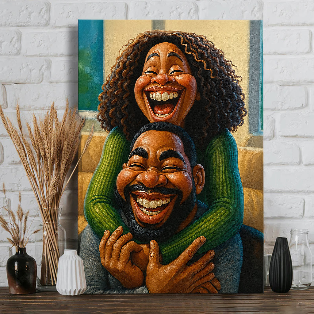 Lustiges Geschenk im cartoonhaften, übertriebenen Maskottchen-Stil – personalisierte Leinwand und Poster