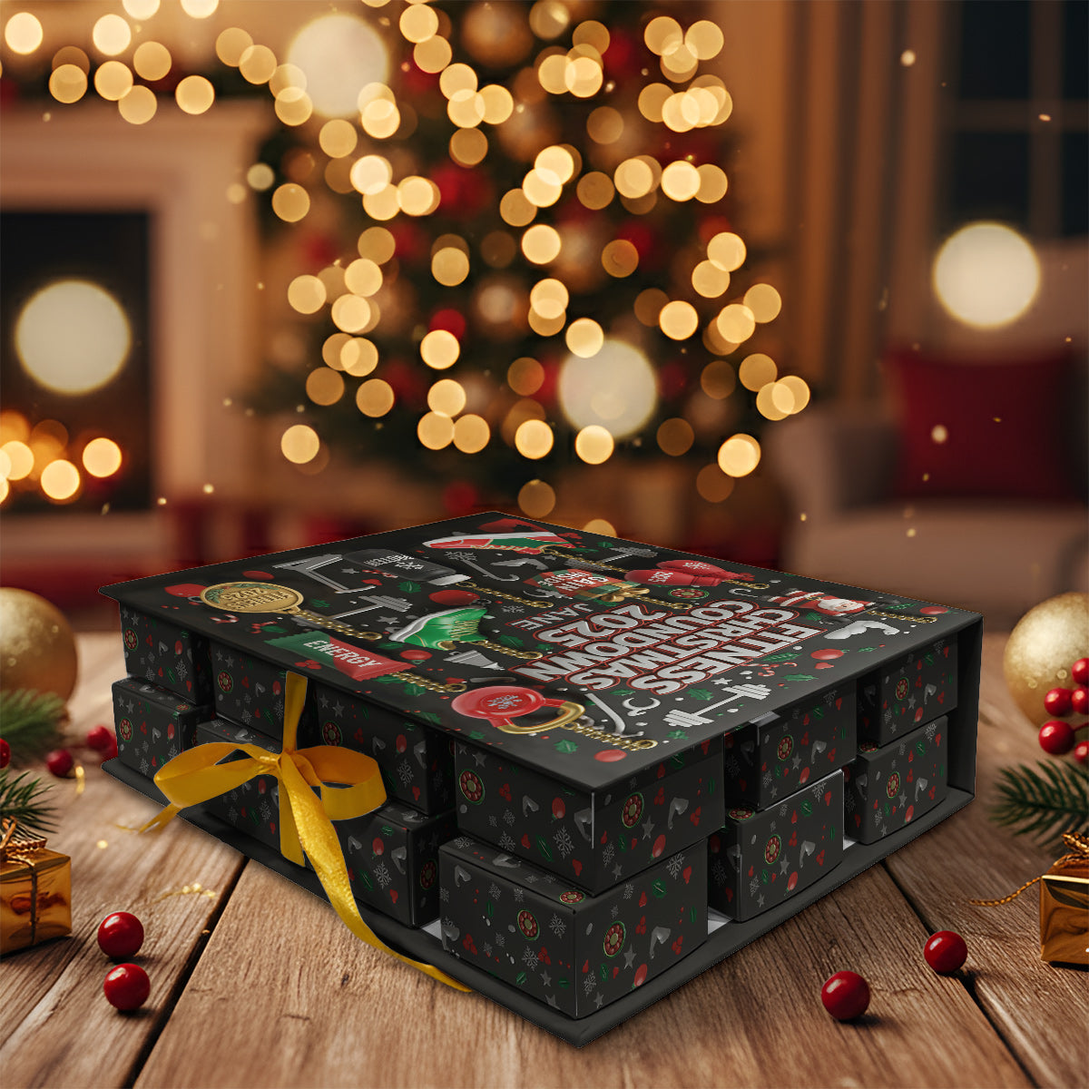 Ohne Fleiß kein Preis – Personalisierter Fitness-Adventskalender zum Falten mit Ornamenten