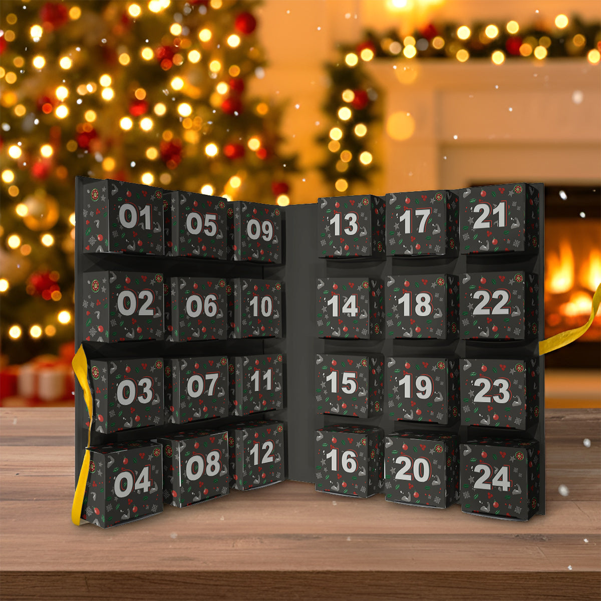 Ohne Fleiß kein Preis – Personalisierter Fitness-Adventskalender zum Falten mit Ornamenten