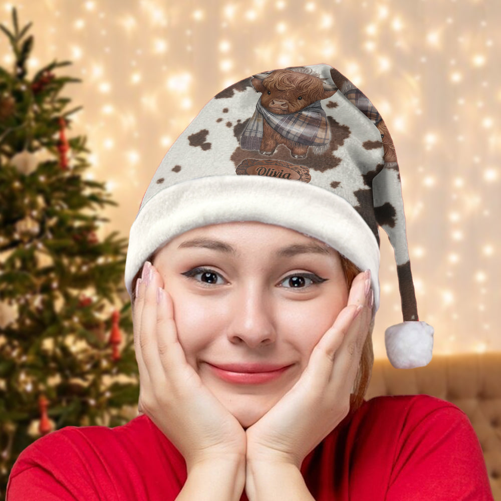 Liebe zu Hochlandrindern – Personalisierte Hochlandrind-Weihnachtsmannmütze