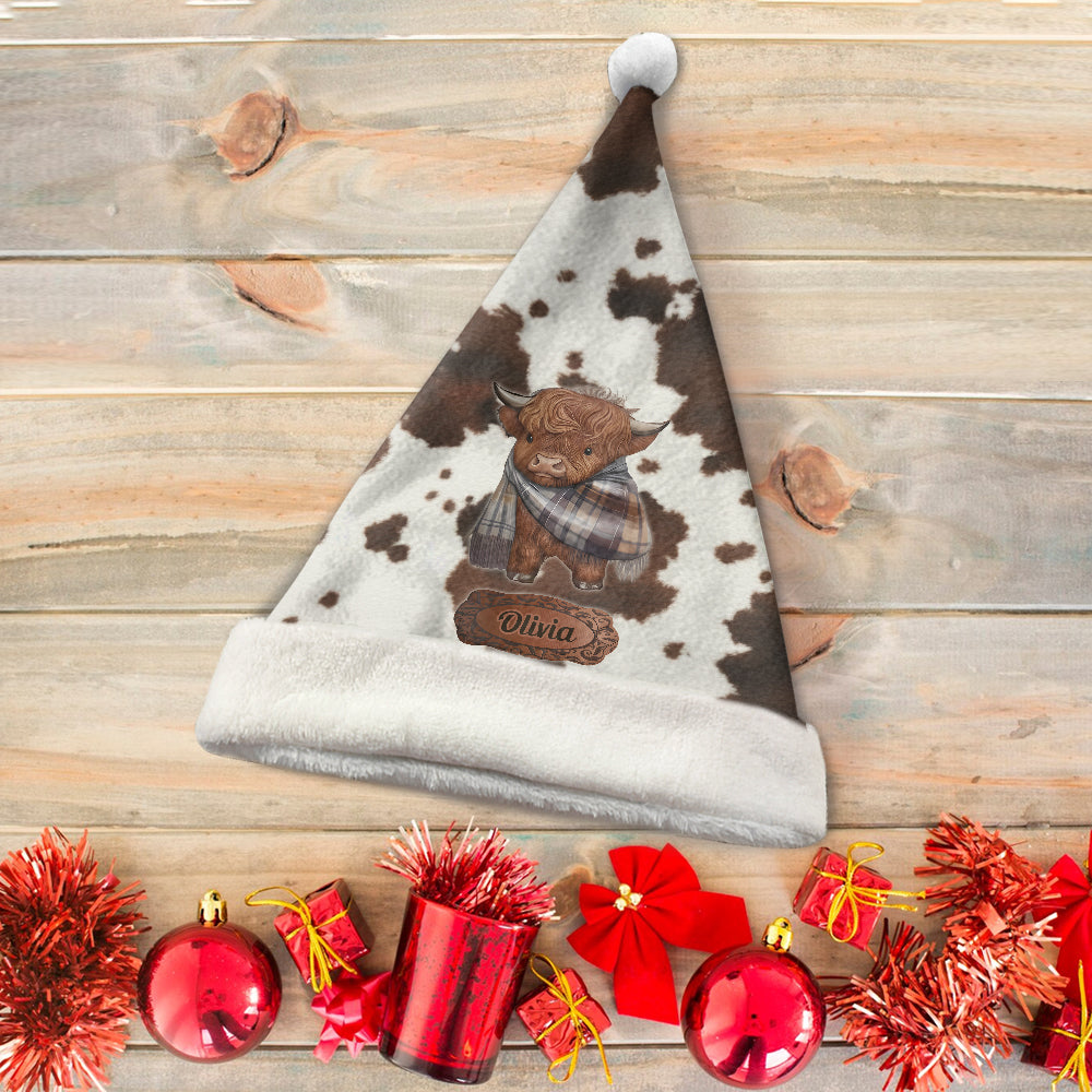 Liebe zu Hochlandrindern – Personalisierte Hochlandrind-Weihnachtsmannmütze