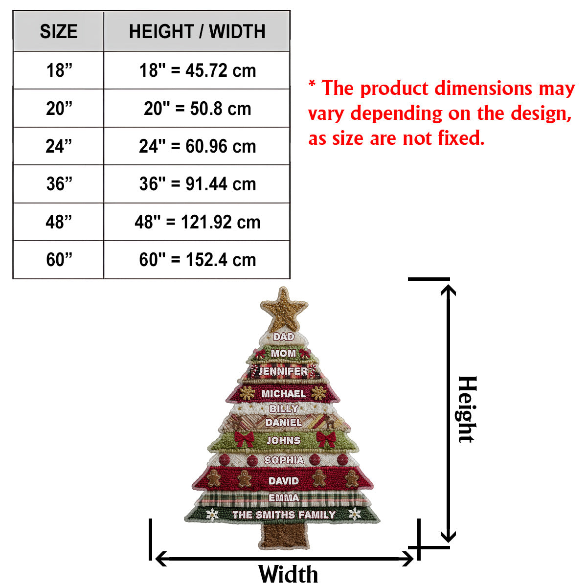 Frohe Weihnachten – Personalisierter, rutschfester Familienteppich