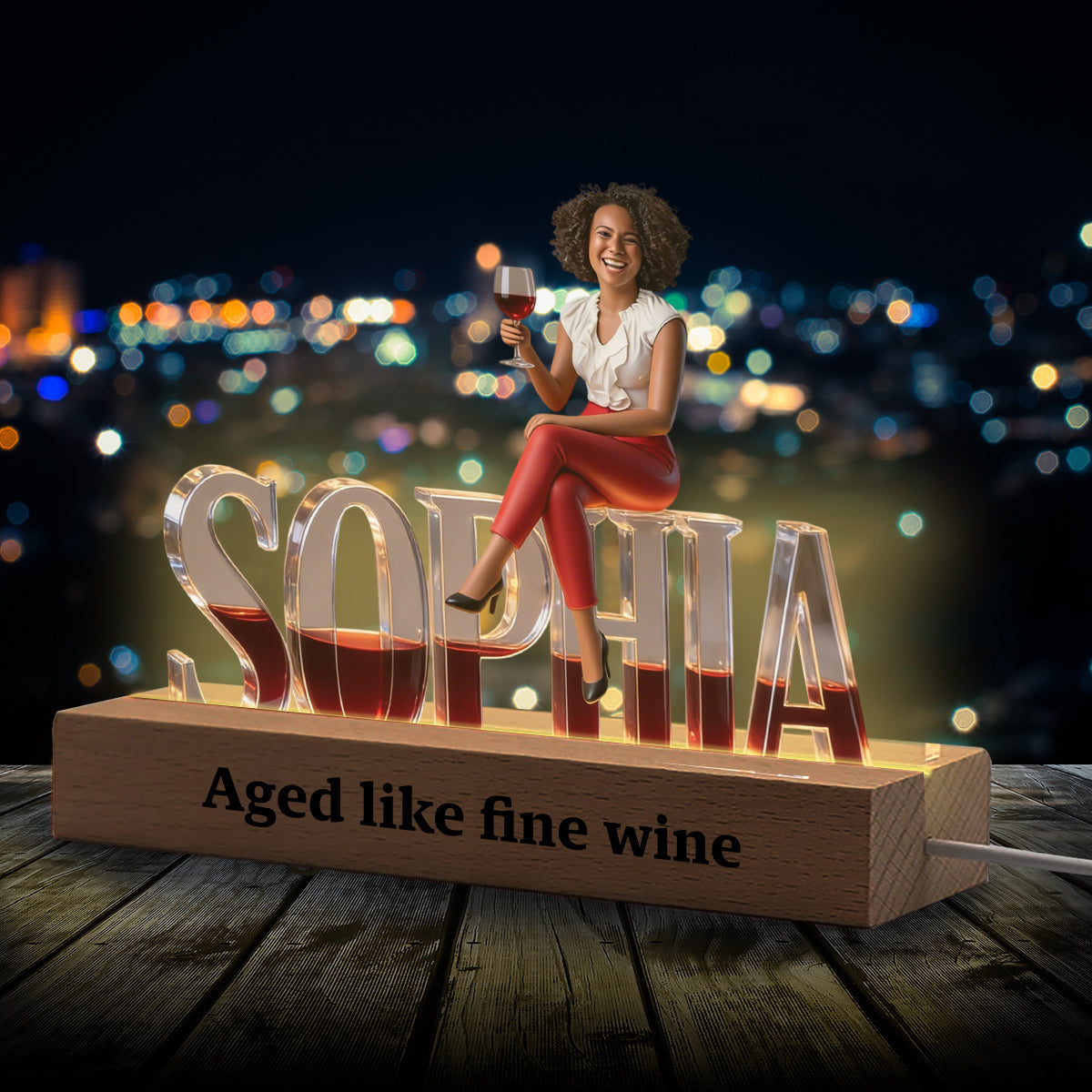 Cocktail-Liebhaber - Personalisierte Cocktail-förmige LED-Nachtlampe