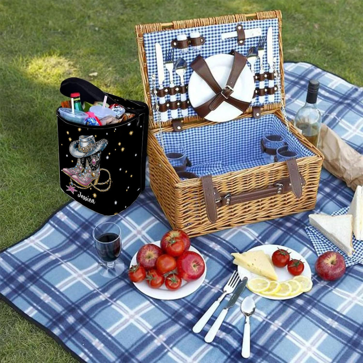 Coole Cowgirl-Figur – Personalisierter tragbarer Auto-Mülleimer/Organizer im Cowgirl-Stil