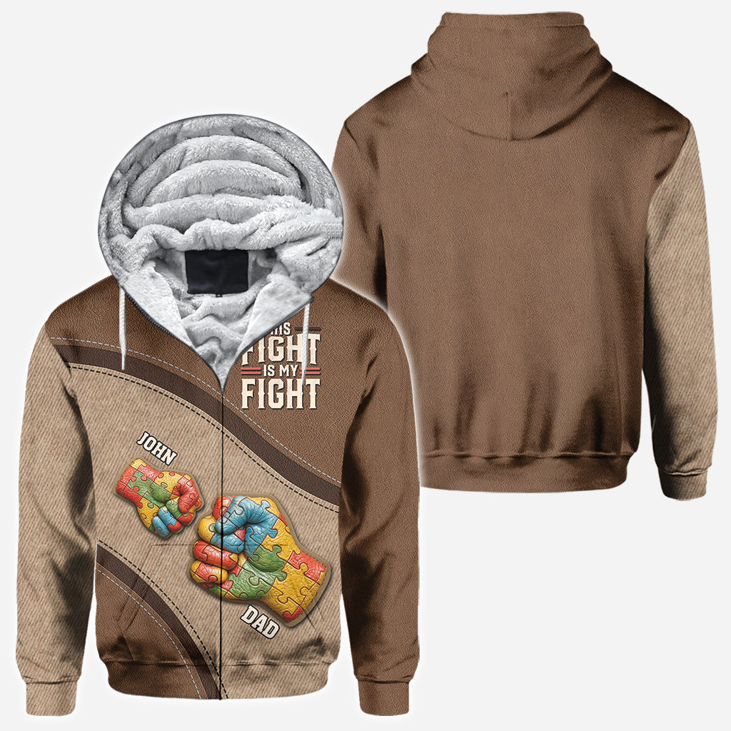 Sein/Ihr Kampf ist mein Kampf – Personalisiertes T-Shirt zur Sensibilisierung für Autismus