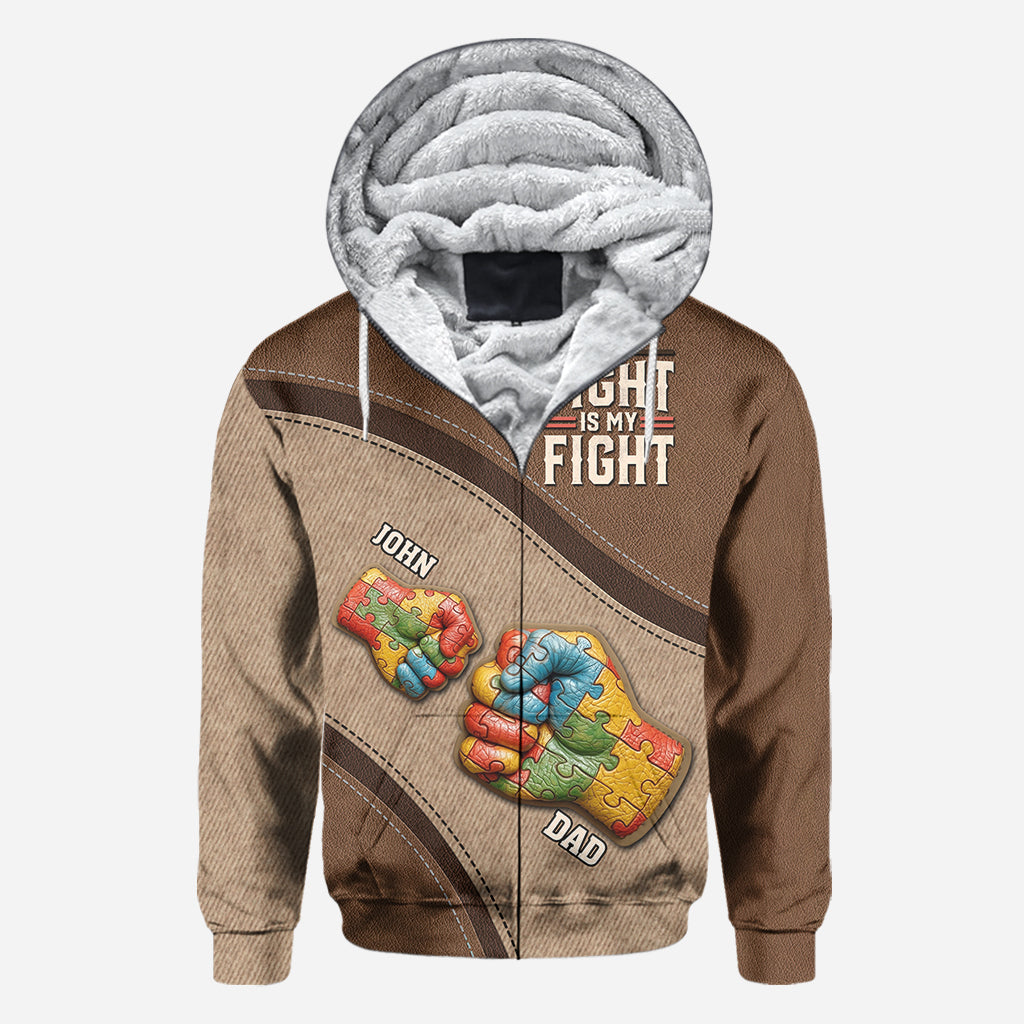 Sein/Ihr Kampf ist mein Kampf – Personalisiertes T-Shirt zur Sensibilisierung für Autismus