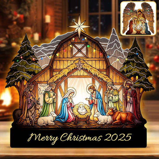 Merry Christmas - Personalized Christian Acrylic LED Night Light