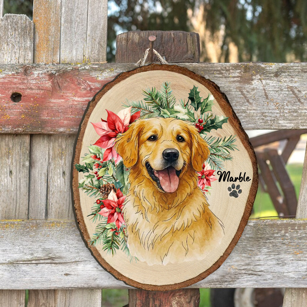Pet Portrait - Personalized Dog Custom Shaped Wood Sign