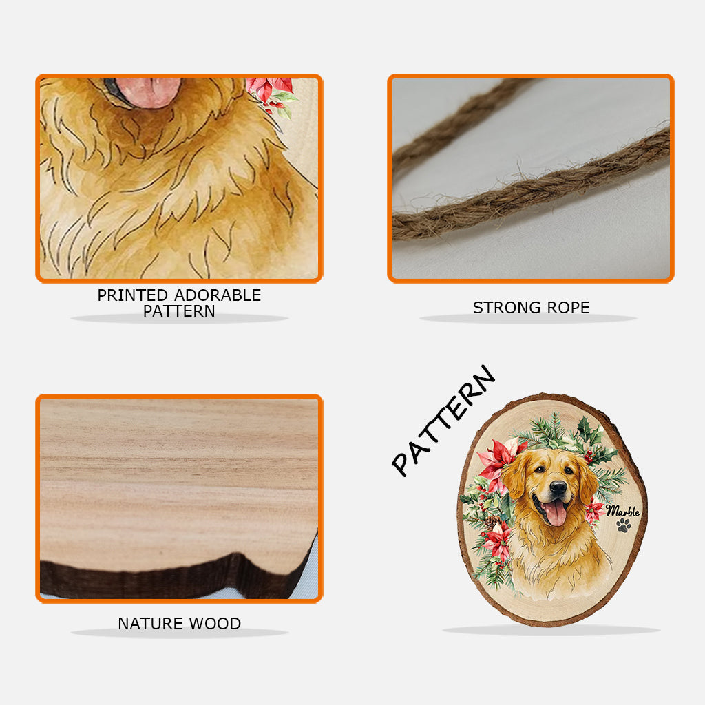 Pet Portrait - Personalized Dog Custom Shaped Wood Sign