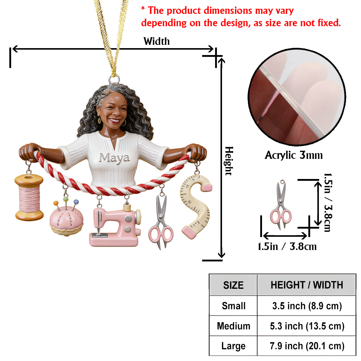 Sew Much Joy This Christmas - Personalized Sewing Ornament With Charm