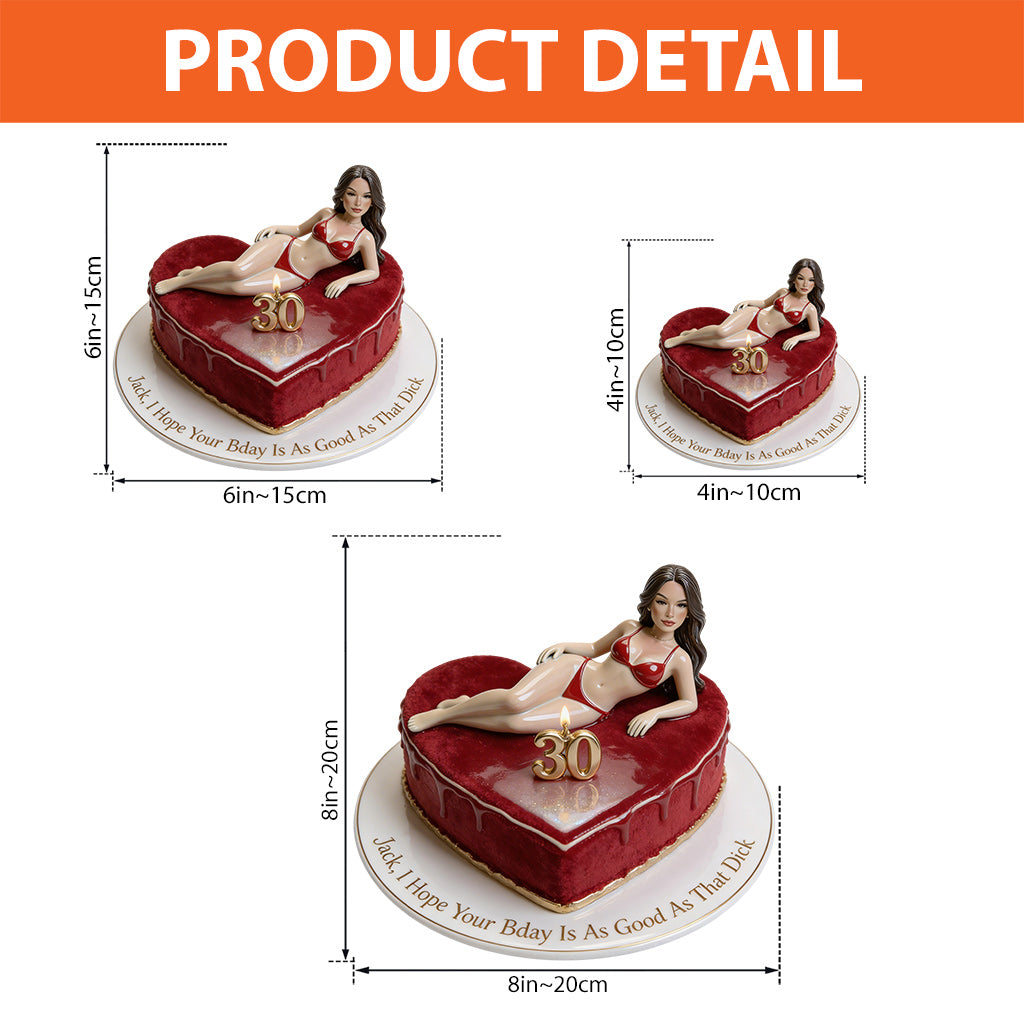 Birthday Cake - Personalized Spicy Couple Custom Shaped Acrylic Plaque