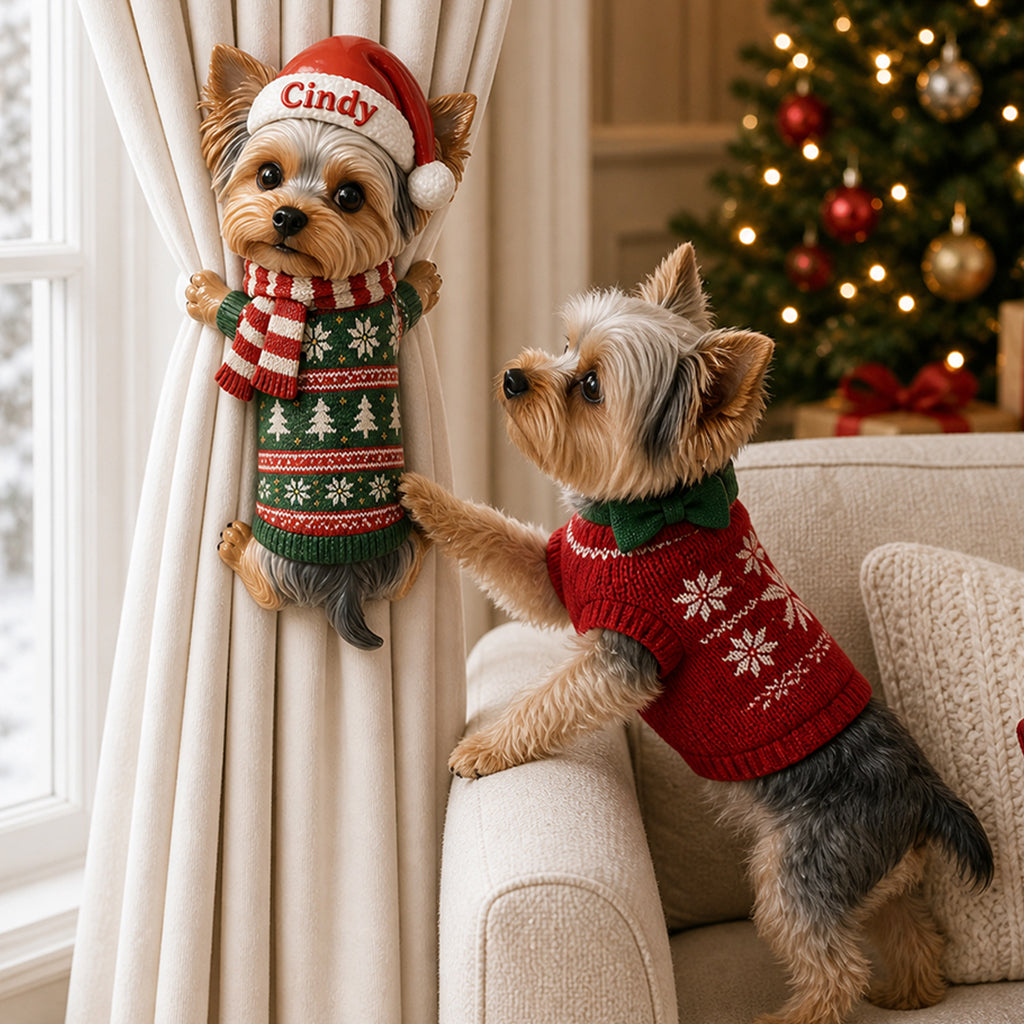 Funny Pet Christmas Gift - Personalized Dog Curtain Tieback